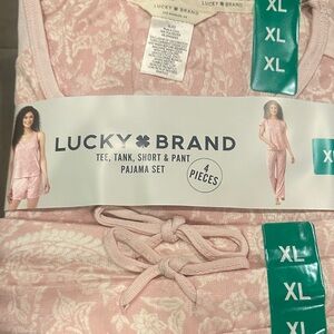 Lucky Brand Light Pink Pajama 4 Pc Set